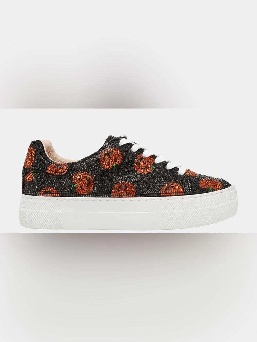 Betsey Johnson Black and Orange Pumpkin Platform Sneakers Women's